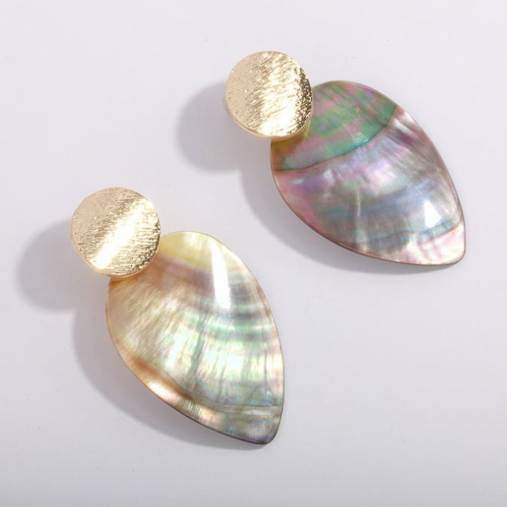 New Gold ABALONE Natural Shell Crystal Dangle - Picture 4 of 8